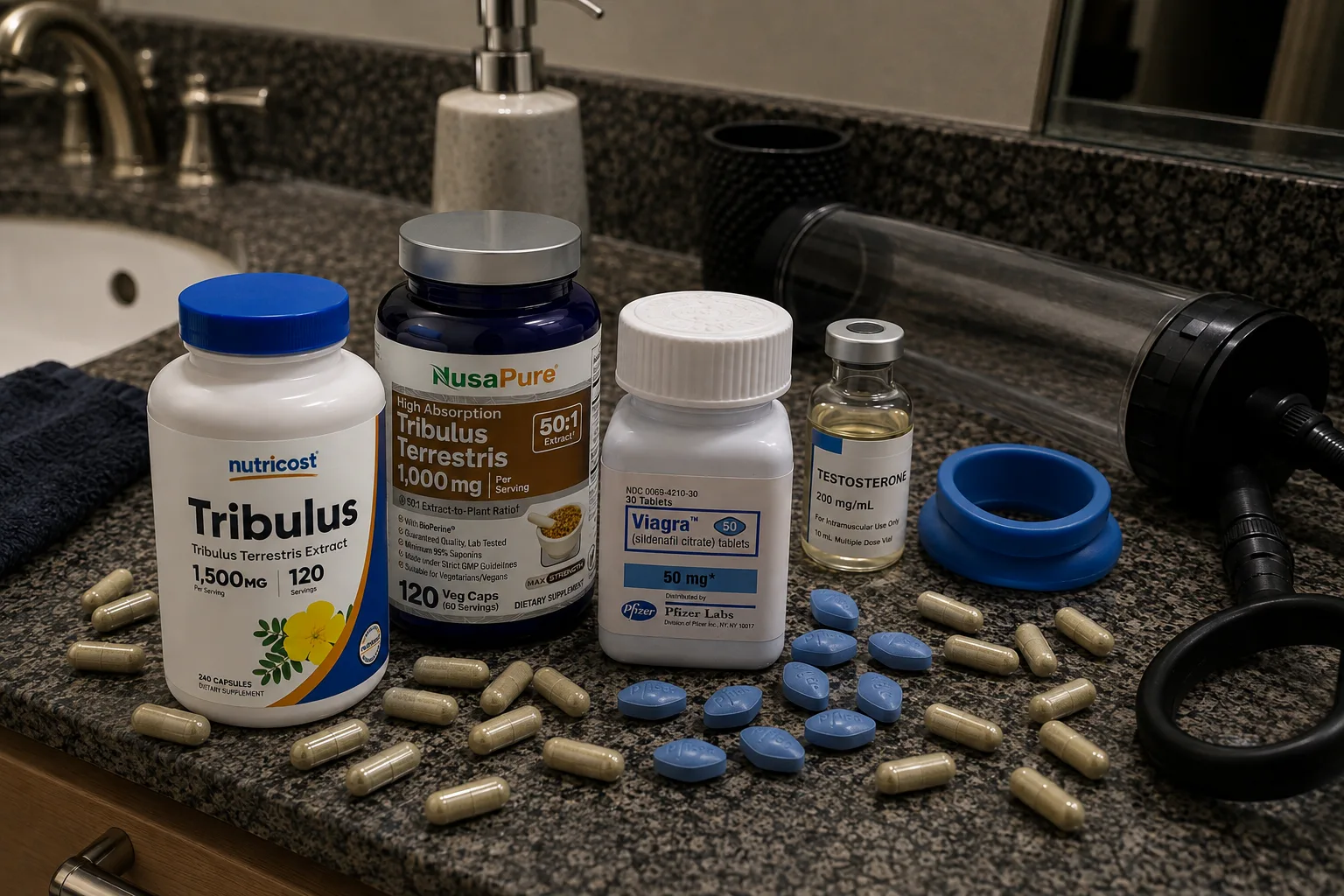 A drawer full of pills and supplements that never worked