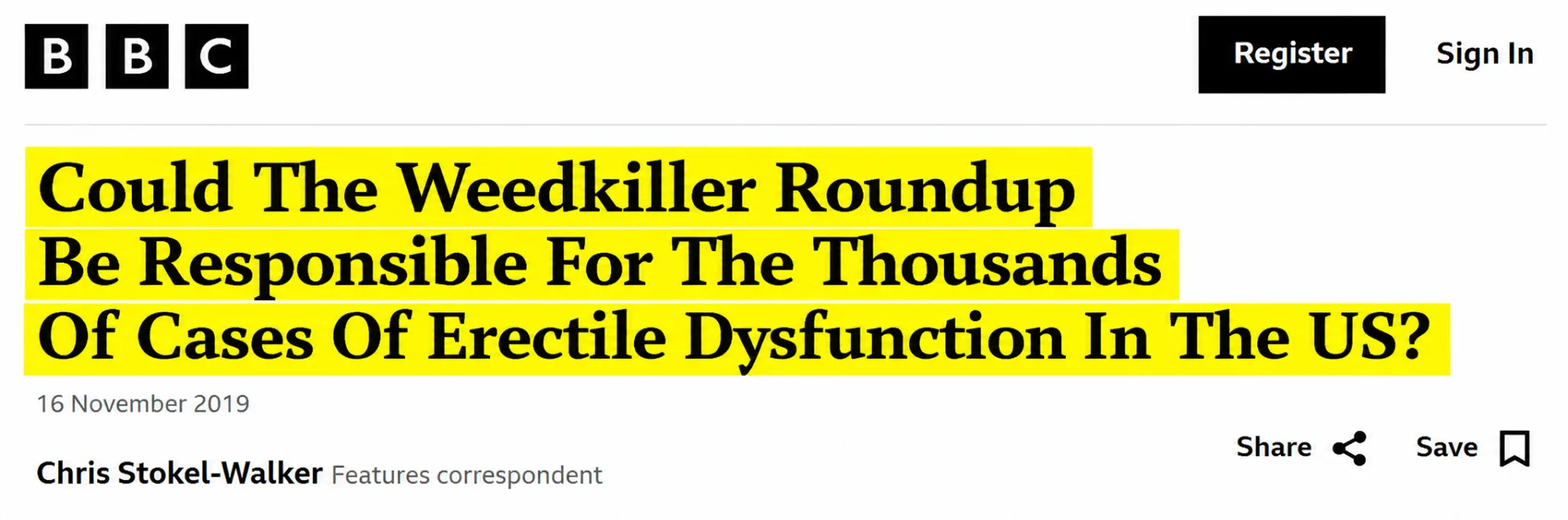 Studies linking glyphosate to tissue damage